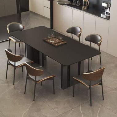 Modern rectangular ceramic dining table for home interiors