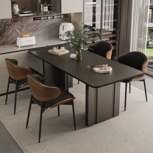 Modern rectangular ceramic dining table for home interiors
