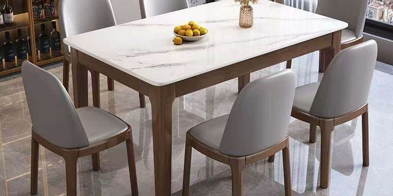 Modern solid wood rectangular ceramic dining table for homes