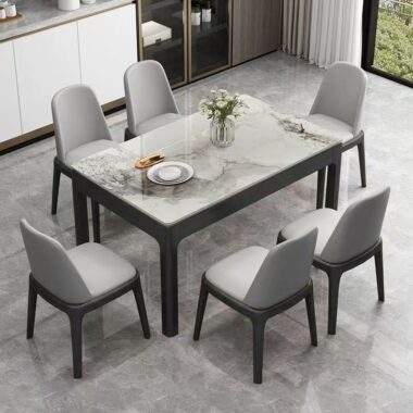 Modern solid wood rectangular ceramic dining table for homes