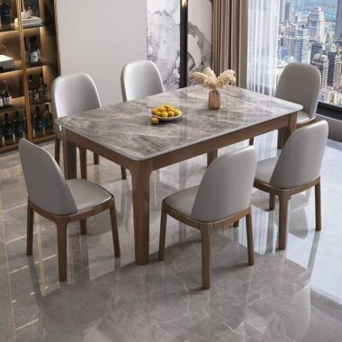 Modern solid wood rectangular ceramic dining table for homes