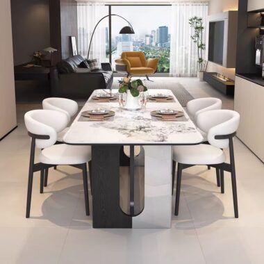 Modern vintage rectangular ceramic dining table for home use