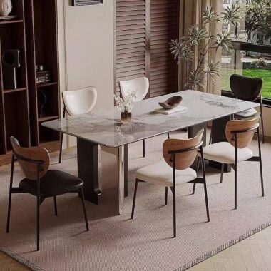 Modern vintage rectangular ceramic dining table for home use