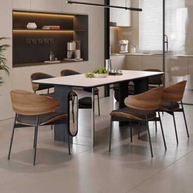 Modern vintage rectangular ceramic dining table for home use