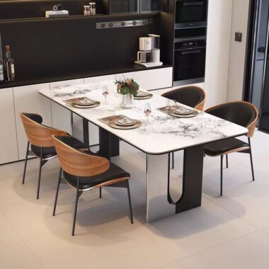 Modern vintage rectangular ceramic dining table for home use