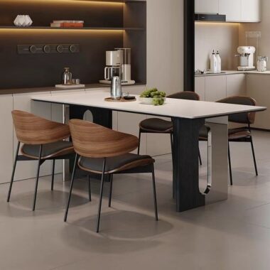 Modern vintage rectangular ceramic dining table for home use