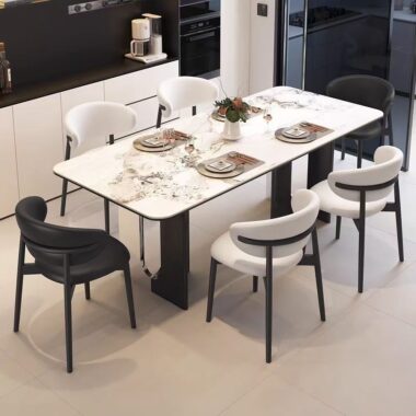 Modern vintage rectangular ceramic dining table for home use