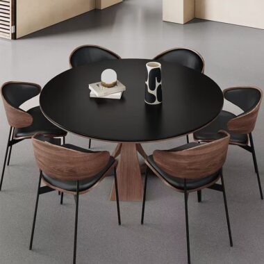 Modern vintage round ceramic dining table for small homes