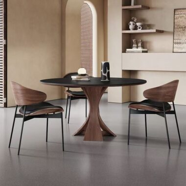 Modern vintage round ceramic dining table for small homes