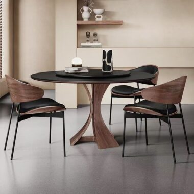 Modern vintage round ceramic dining table for small homes