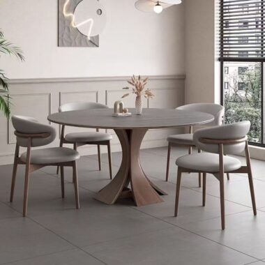 Modern vintage round ceramic dining table for small homes