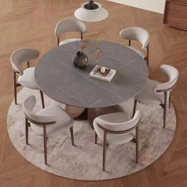 Modern vintage round ceramic dining table for small homes
