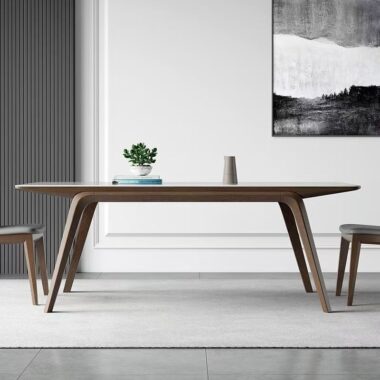 Nordic ash rectangular ceramic dining table for modern homes