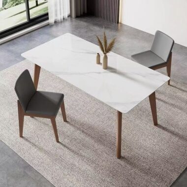 Nordic ash rectangular ceramic dining table for modern homes