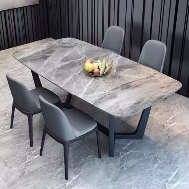 Nordic modern ceramic rectangular dining table for home use