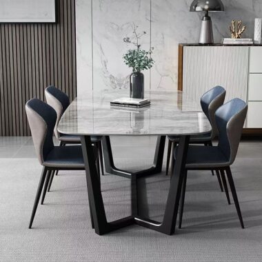 Nordic modern ceramic rectangular dining table for home use