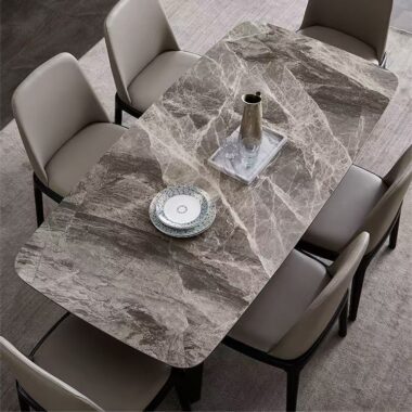 Nordic modern ceramic rectangular dining table for home use