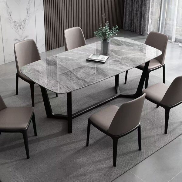 Nordic modern ceramic rectangular dining table for home use