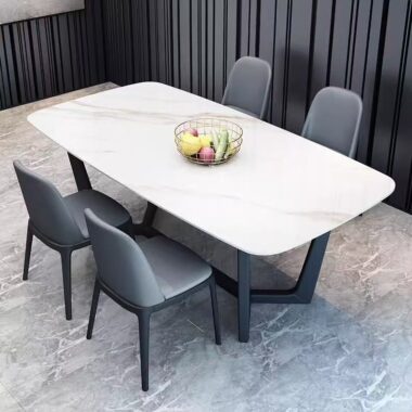 Nordic modern ceramic rectangular dining table for home use