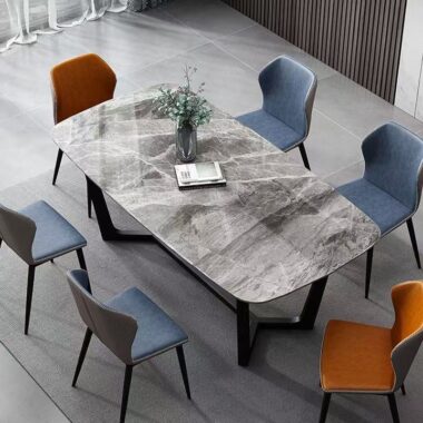 Nordic modern ceramic rectangular dining table for home use