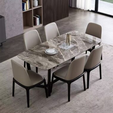 Nordic modern ceramic rectangular dining table for home use