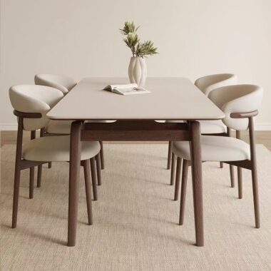 Nordic modern luxury rectangular ceramic dining table for homes