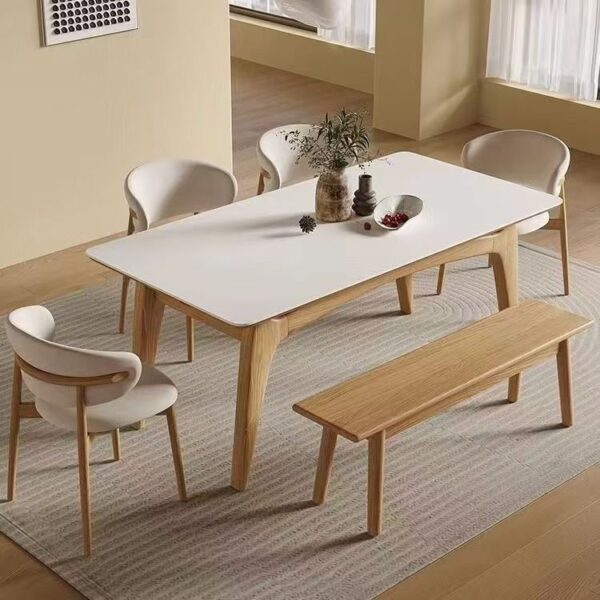 Nordic modern luxury rectangular ceramic dining table for homes