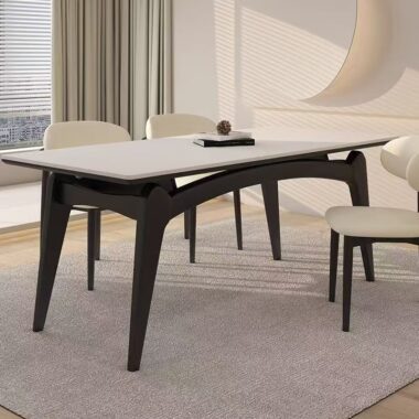 Nordic modern luxury rectangular ceramic dining table for homes
