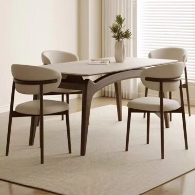 Nordic modern luxury rectangular ceramic dining table for homes