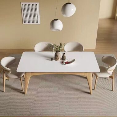 Nordic modern luxury rectangular ceramic dining table for homes