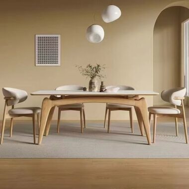Nordic modern luxury rectangular ceramic dining table for homes