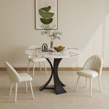 High-end Nordic modern round ceramic dining table for homes