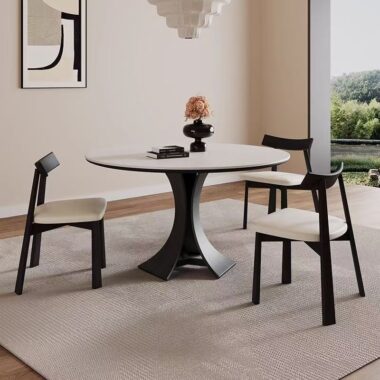Nordic modern round ceramic dining table for home dining
