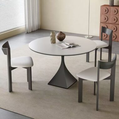 Nordic modern round ceramic dining table for home dining