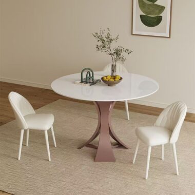 High-end Nordic modern round ceramic dining table for homes