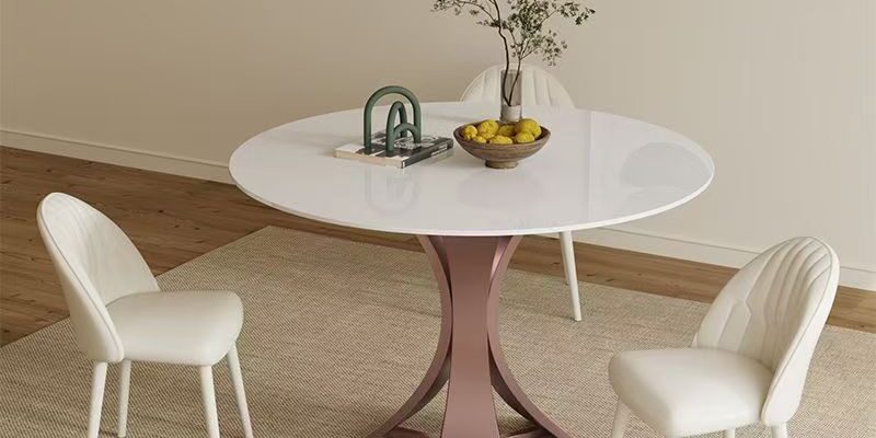 High-end Nordic modern round ceramic dining table for homes