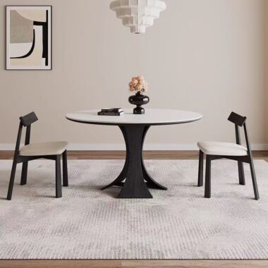 Nordic modern round ceramic dining table for home dining