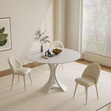 High-end Nordic modern round ceramic dining table for homes