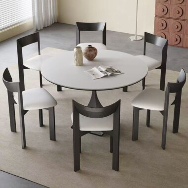 Nordic modern round ceramic dining table for home dining