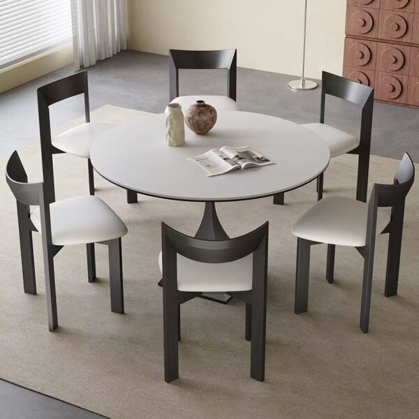 Nordic modern round ceramic dining table for home dining
