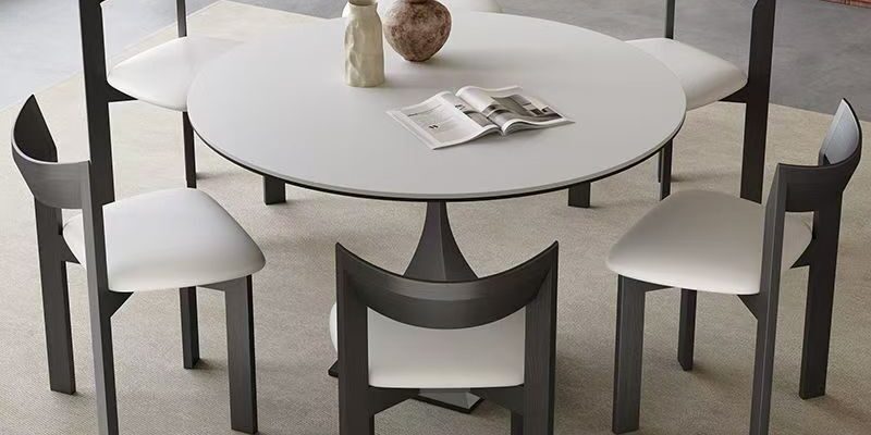 Nordic modern round ceramic dining table for home dining