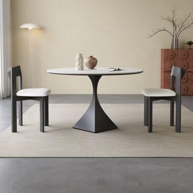 Nordic modern round ceramic dining table for home dining