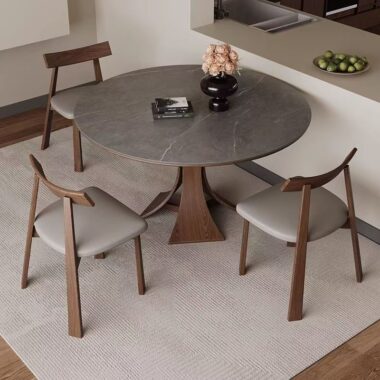 Nordic modern round ceramic dining table for home dining