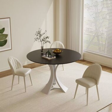 High-end Nordic modern round ceramic dining table for homes