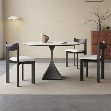 Nordic modern round ceramic dining table for home dining