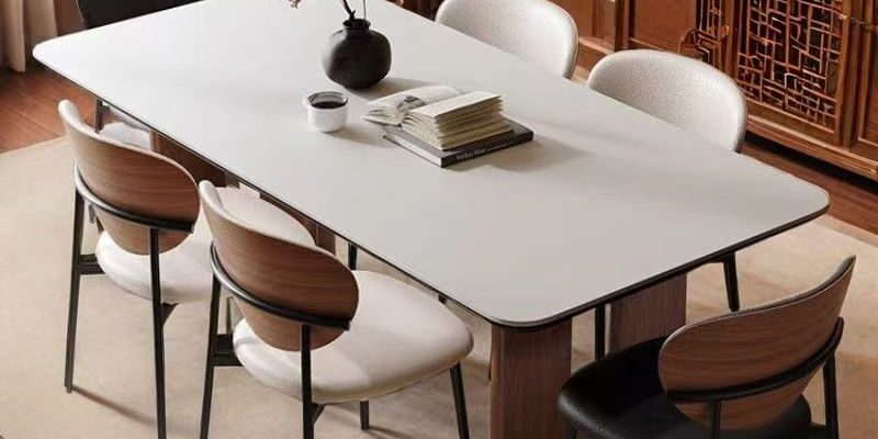 Nordic vintage solid wood rectangular ceramic dining table for homes