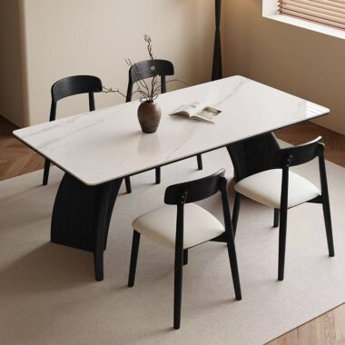 Vintage Italian minimalist rectangular ceramic dining table for homes