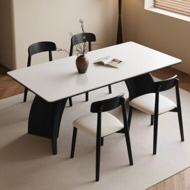 Vintage Italian minimalist rectangular ceramic dining table for homes