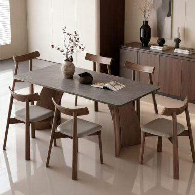 Vintage Italian minimalist rectangular ceramic dining table for homes