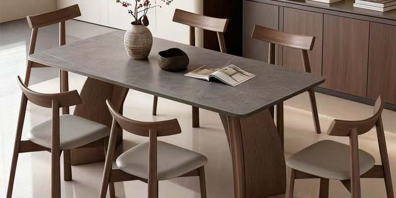 Vintage Italian minimalist rectangular ceramic dining table for homes